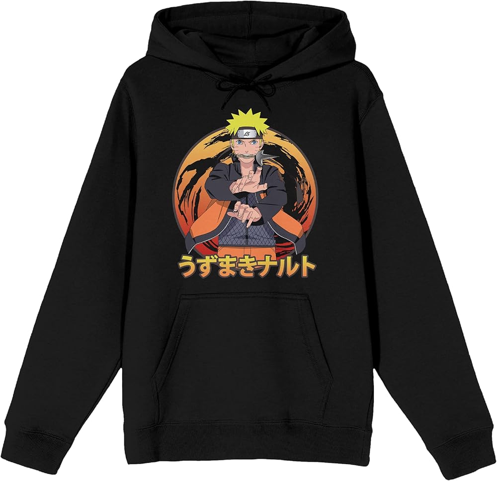 Bioworld Naruto Shippuden Naruto Uzumaki Men's Black Sweatshirt - CosComme Finds