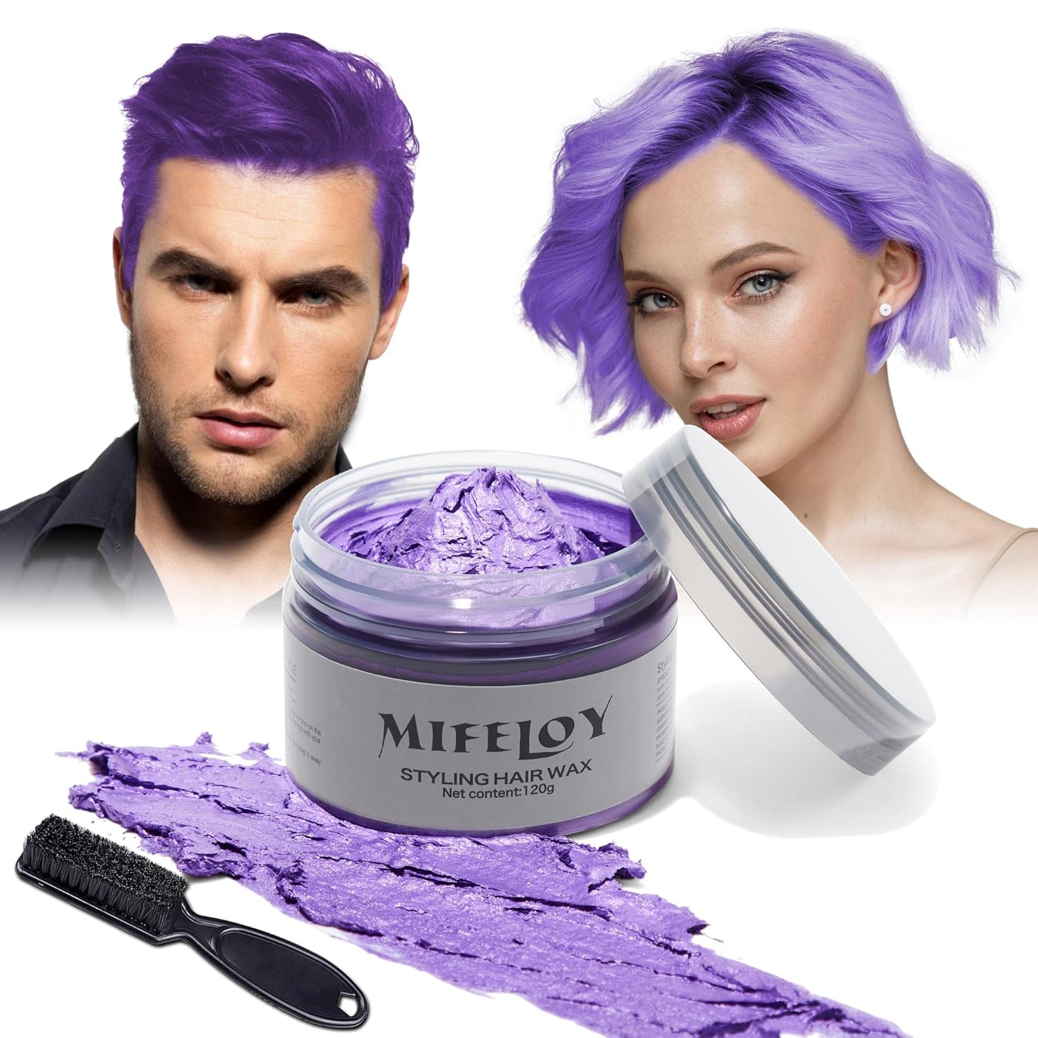 Temporary Purple Hair Spray Color Wax with Dye Brush - CosComme Finds