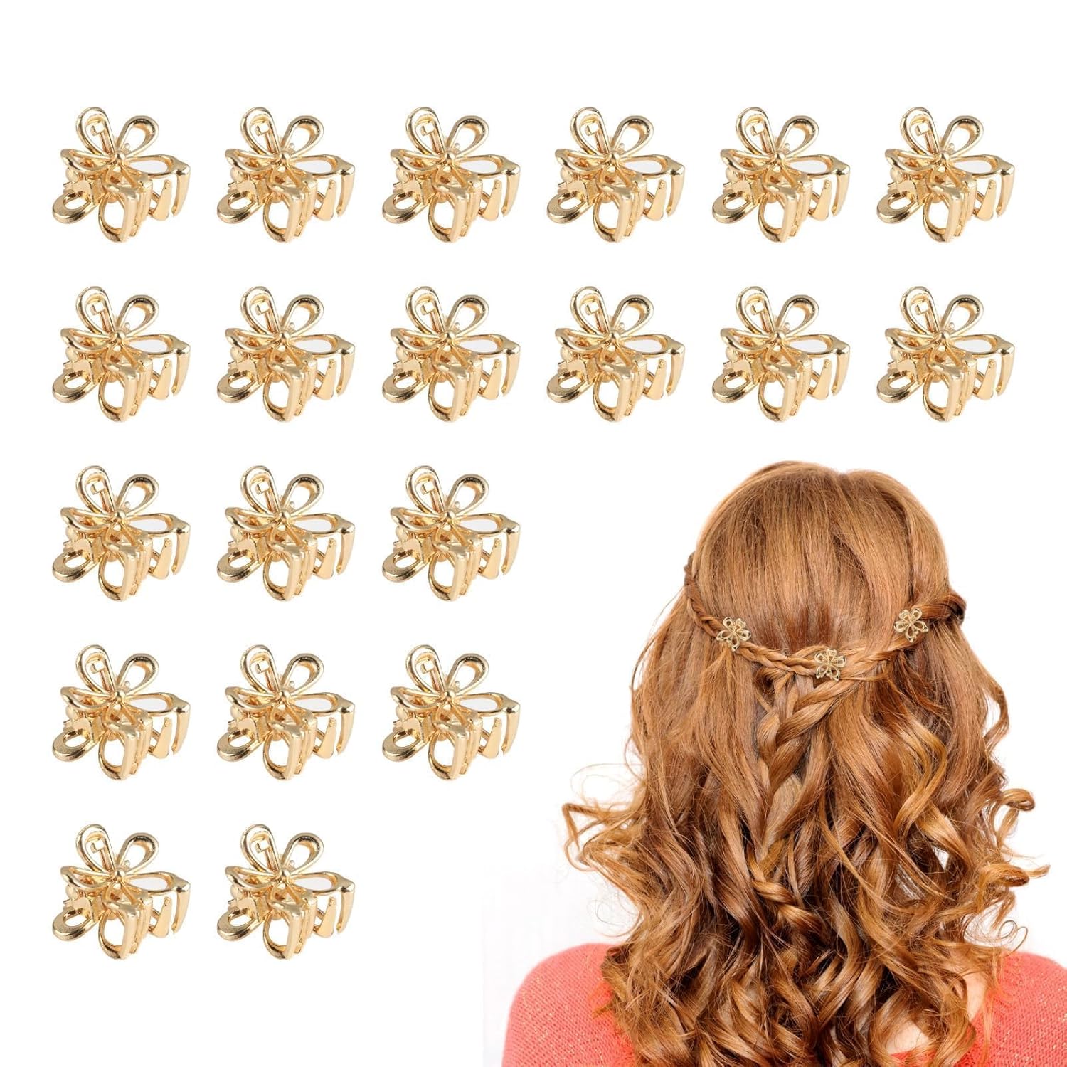 20 PCS Small Flower Hair Clips for Women - CosComme Finds