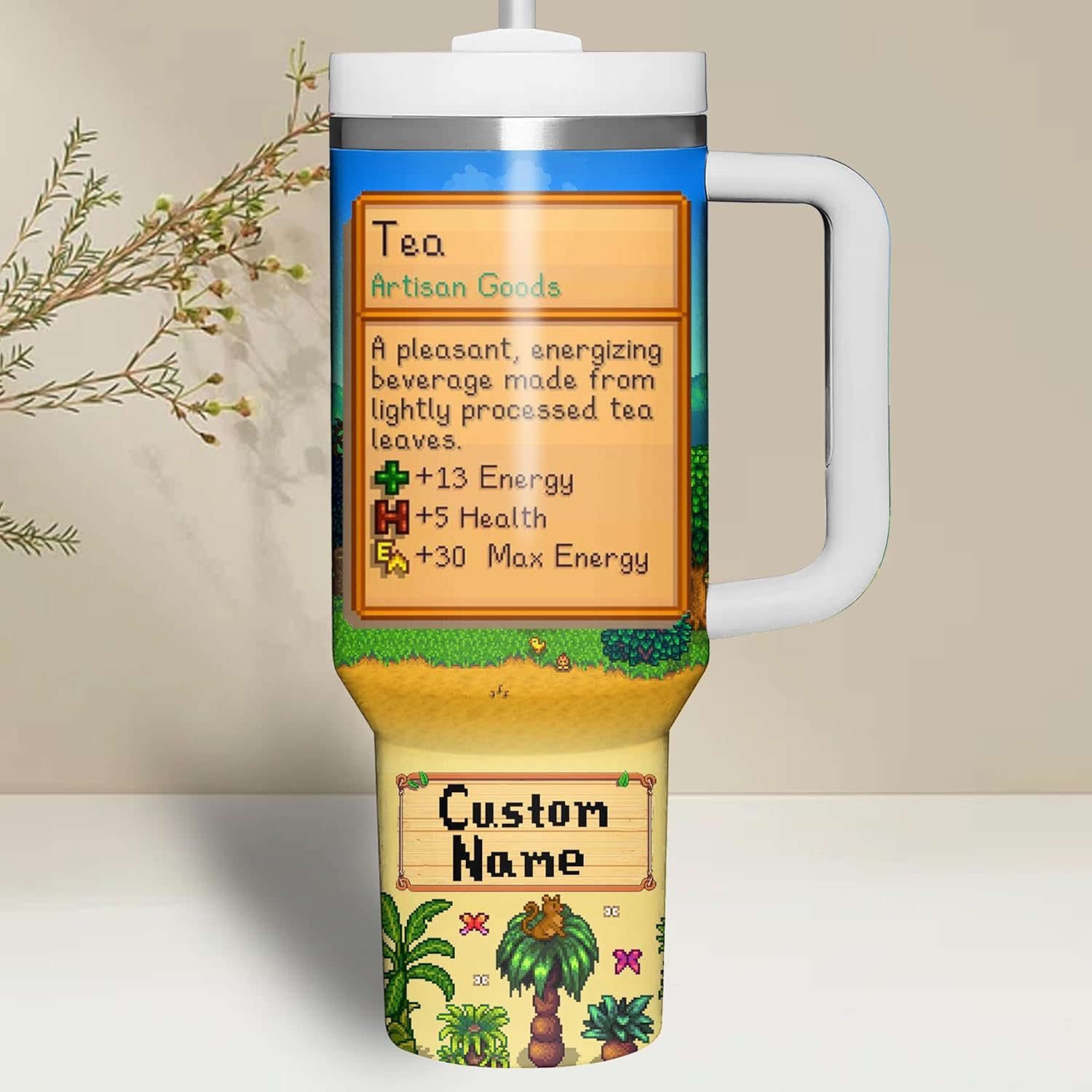 Personalized Stardew Valley Tea Artisan Goods Tumbler 40 Oz With Handle - CosComme Finds