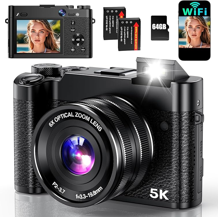 5K Digital Camera 64MP Cameras for Photography - CosComme Finds