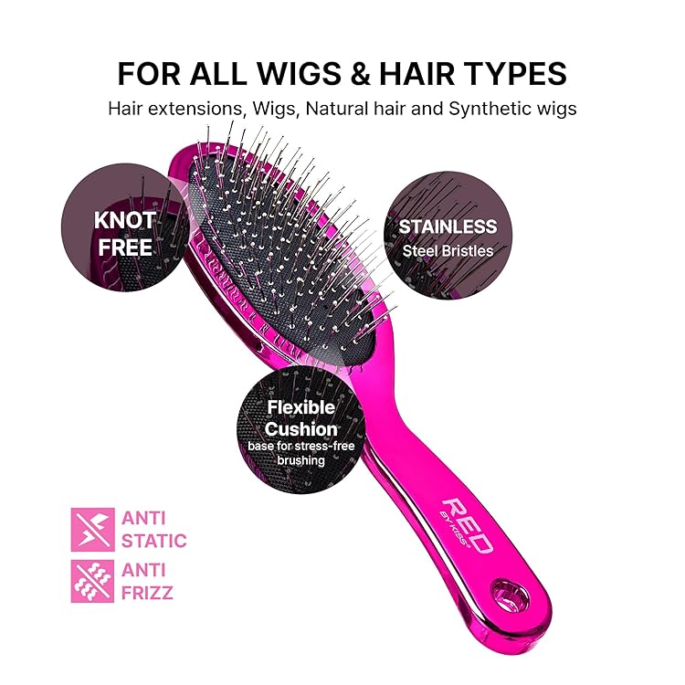 Anti-Static and Anti-Frizz Wig Brush - Red by Kiss - CosComme Finds