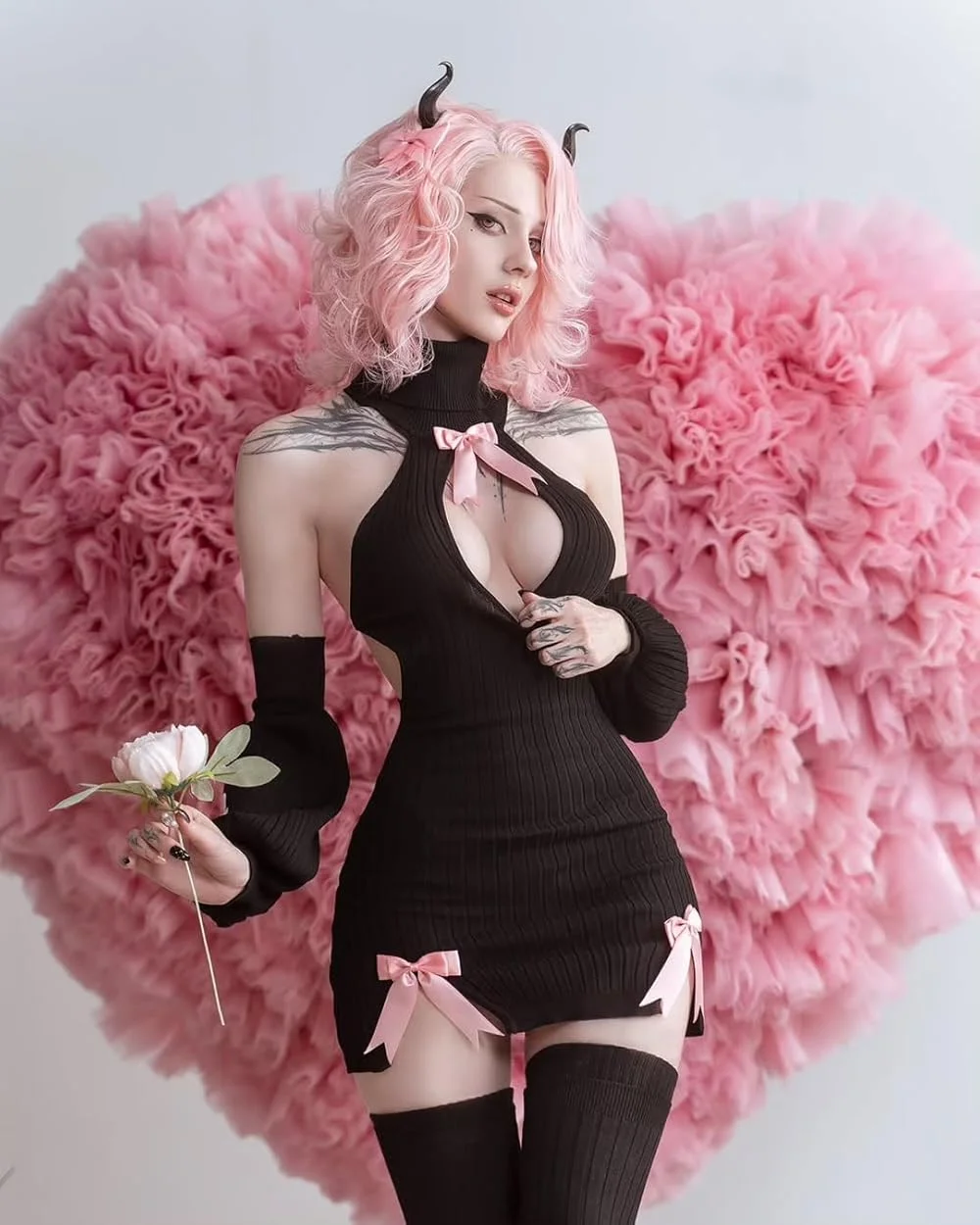 KORURACLUB Hollow Out Dress Sweater Costume Mini Dress Sexy Lingerie - CosComme Finds