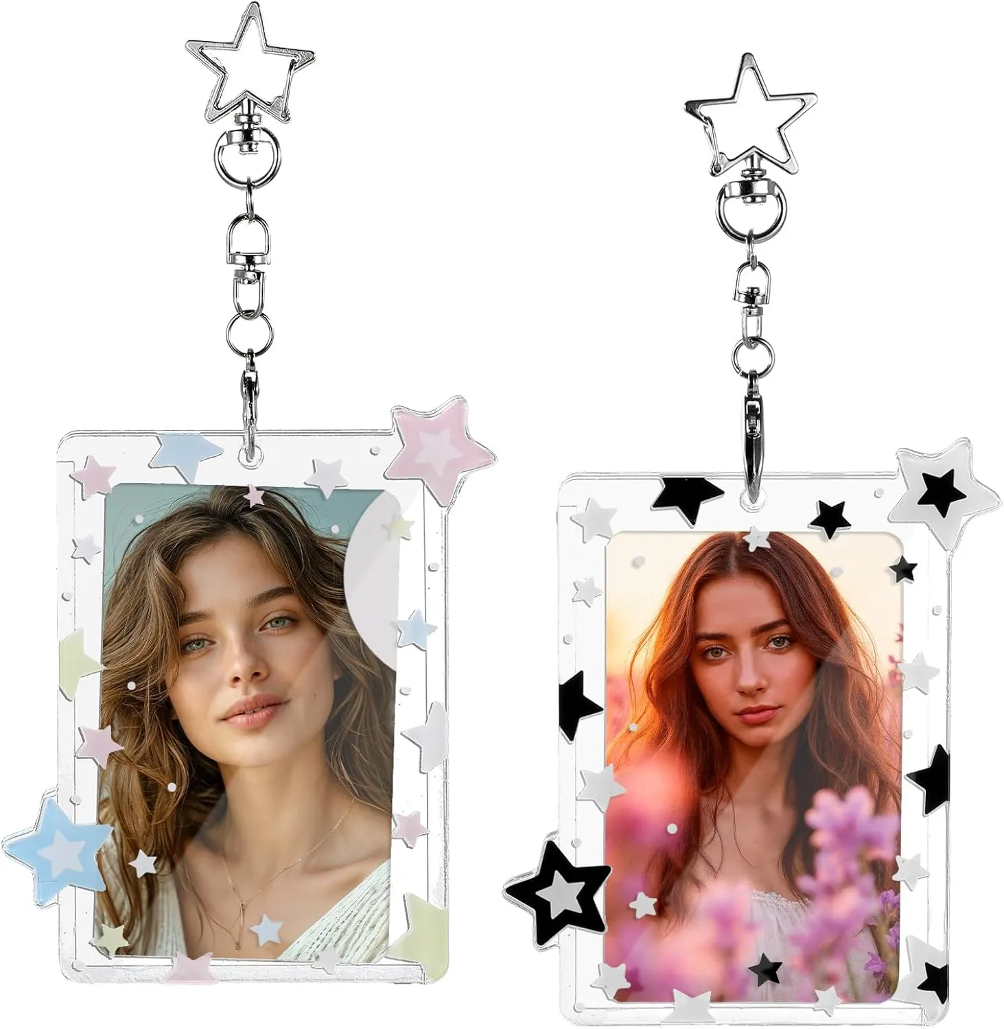 2 Pcs Star Photocard Holder Keychain - CosComme Finds